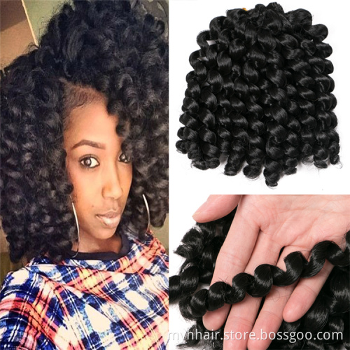 Jumpy Wand 8 inch Synthetic Crochet Hair Extensions Ombre Braiding Hair twist brown Blonde Jamaican Bounce Curl